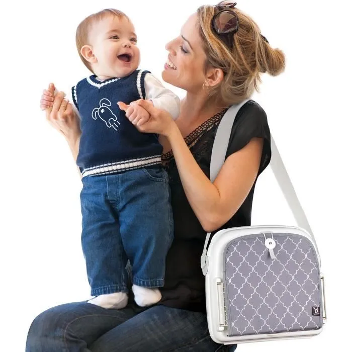 Réhausseur bébé pour table à manger - BENBAT - Portable et lavable - Facile à plier - Harnais de sécurité réglable - Gris-2