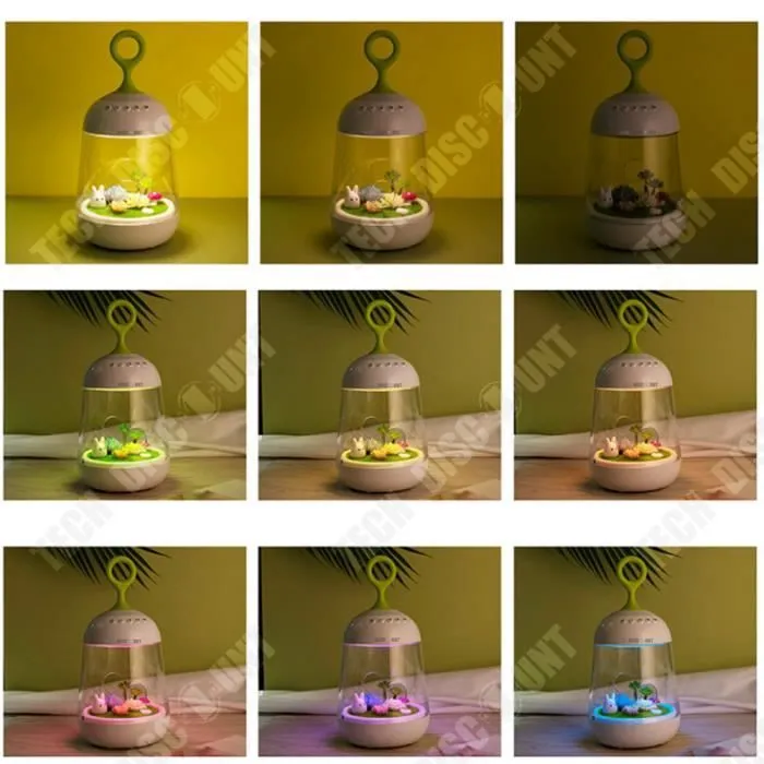TD® Micro-paysage Bluetooth 2 en 1 Connecté Enceinte Lumineuse USB Multifonction Musique Chambre Salon Charge 3W Atmosphère Apaisant-2
