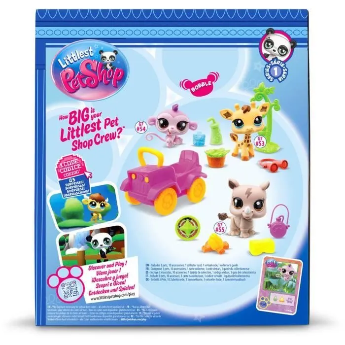 BANDAI - Littlest Pet Shop - Pack Safari - 3 animaux et accessoires - BF00524-4