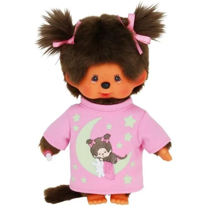 Poupée - SEKIGUCHI - Monchhichi - Fille lumineuse - 20 cm - Corps souple-0