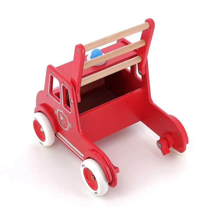 Chariot de marche - Vilac - Camion de pompiers - Roues caoutchoutées - Système de freinage - Klaxon gyrophare-5