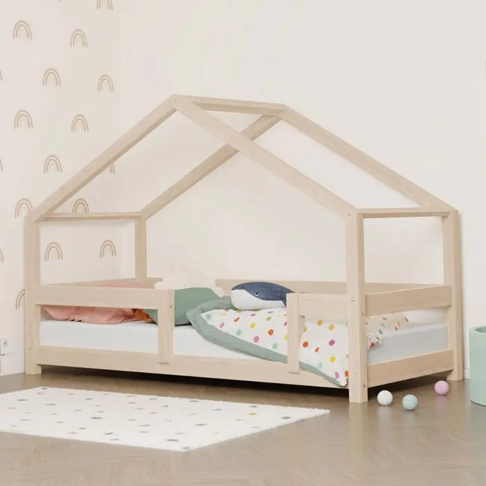 Lit cabane enfant LUCKY 80 x 160 beige-1