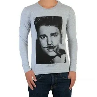 Tee Shirt Little Eleven Paris Bieber LS Mixte - Gris-1