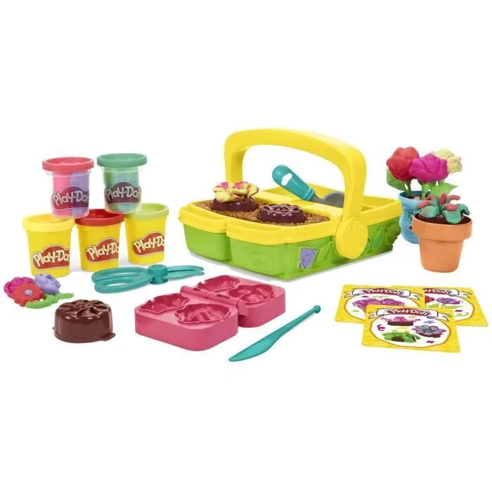 Play-Doh Mon jardin de fleurs, coffret de pâte à modeler inspiré du jardinage et de la nature, loisirs créatifs pour enfants, dès 3-4