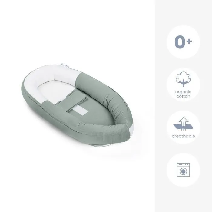 doomoo Réducteur de Lit bébé Cocoon, Evolutif & Respirant, Tetra Green-3
