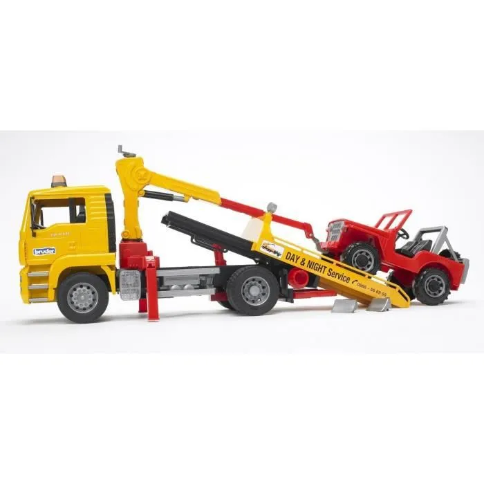 BRUDER - 2750 - Camion Depannage Man + Portique Et Jeep Echelle 1/16eme - 49,5 cm-2