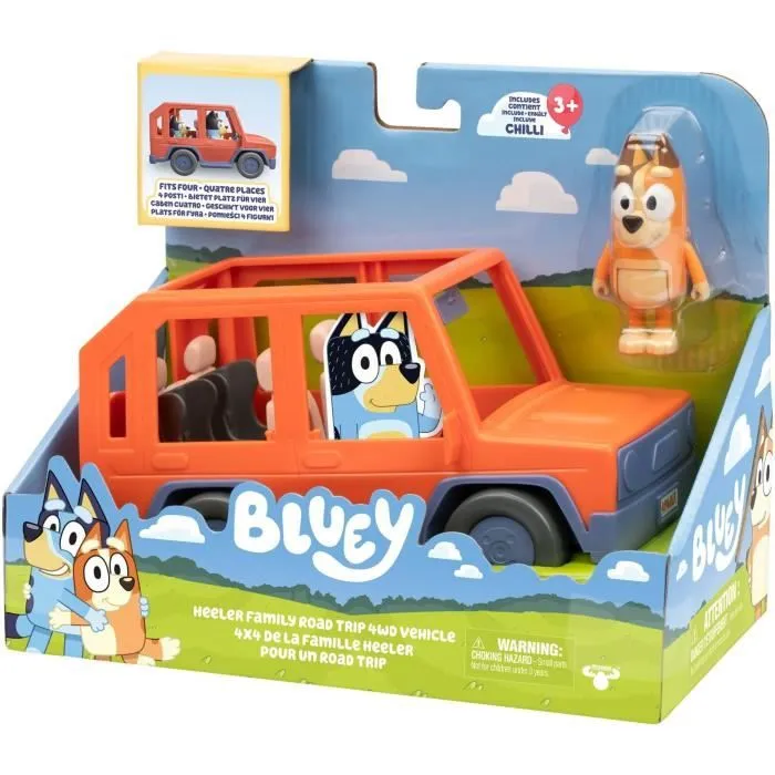 Voiture de Bluey - BLUEY - Véhicule familial avec figurine Chilli et accessoires-3