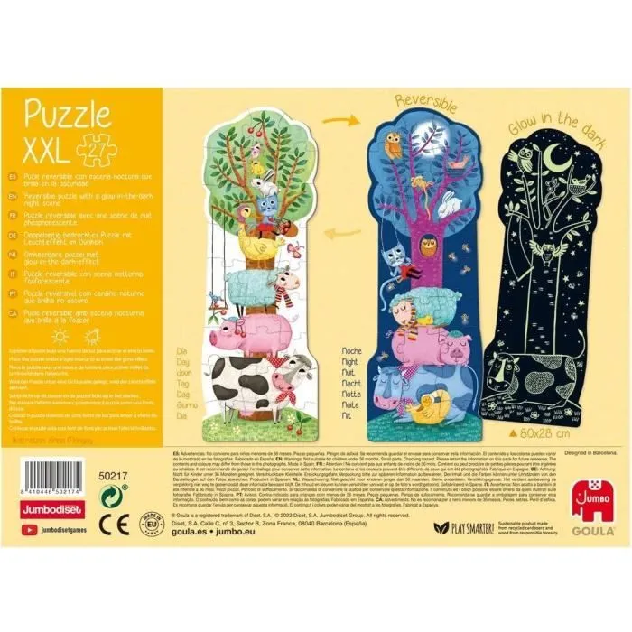 Puzzle XXL Ferme Jour/Nuit Goula - Brille dans le noir - Pour Enfant - Blanc-3