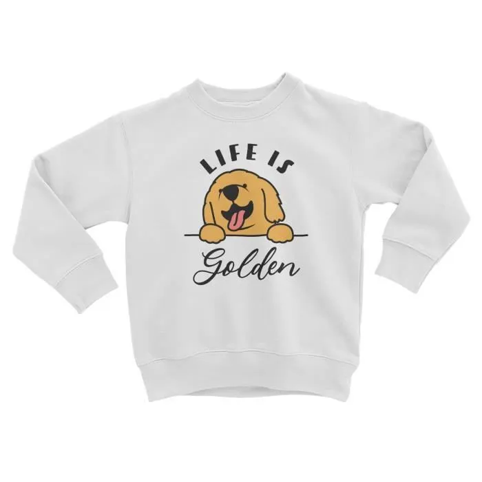 Sweatshirt Enfant Life is Golden Retriever Chien Golden Retriever-0