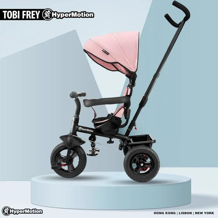 Bebeboutik Tricycle Evolutif Enfant Hypermotion 1 a 20 kg Velo Bebe avec Guidon Poussoir Siege Reversible Poignee Parent Panier Sac
