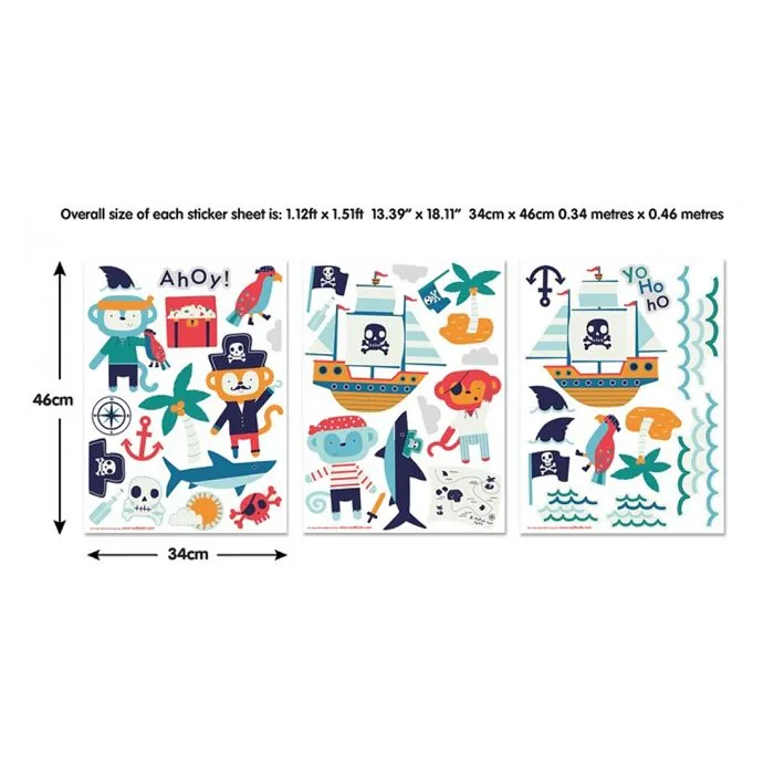 Stickers muraux Pirate en vinyle - WWALLT - W WALLTASTIC - Réutilisables - Multicouleur - Orange - Pirate-1