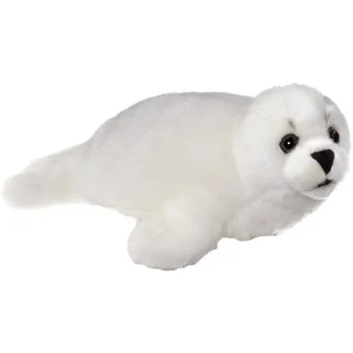 Peluche bébé phoque - HEUNEC - 244474 - Peluche et tissu - Blanc - 25 cm - Debout-0