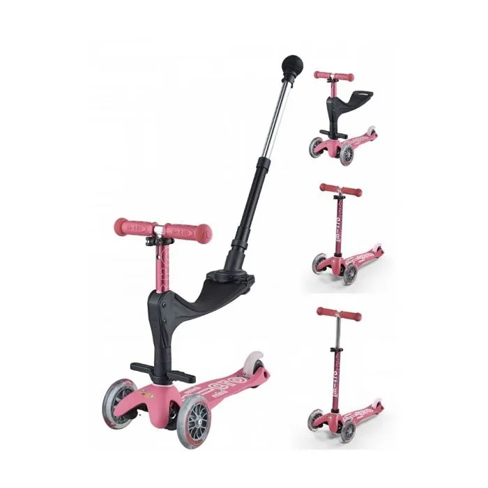 Trottinette évolutive 3 roues - Mini Micro 3en1 Deluxe + Rose-3