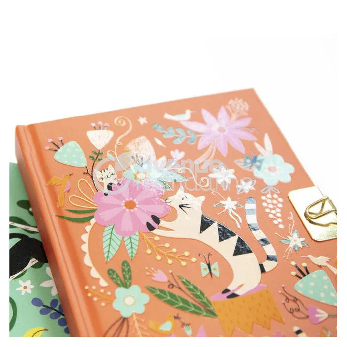 Journal intime avec cadenas - Chats et fleurs - Carnet privé 240 pages-2