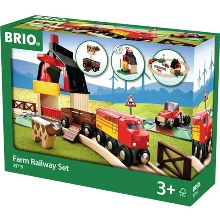 Circuit de la Ferme en bois BRIO - Coffret complet 20 pièces - Ravensburger-0
