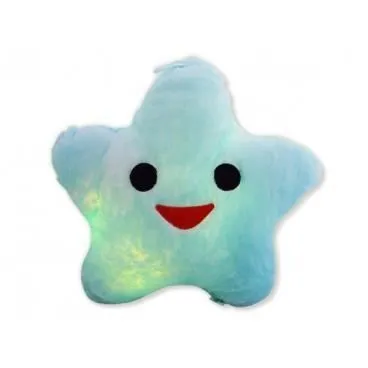 Coussin étoile - LED - Blanc - Peluche douce - Veilleuse - Intérieur-1