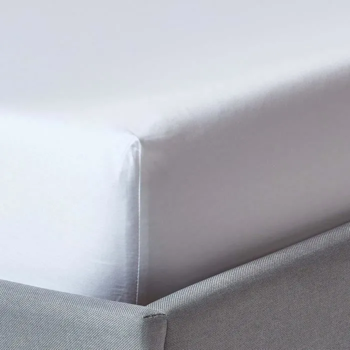 Drap-housse - Coton Égyptien - 140 x 200 cm - 400 fils - Blanc - Biologique-0