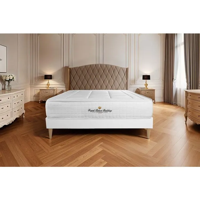 Ensemble matelas + sommier - ROYAL PALACE BEDDING - Balmoral Mémoire de forme - 24 cm - Blanc-4