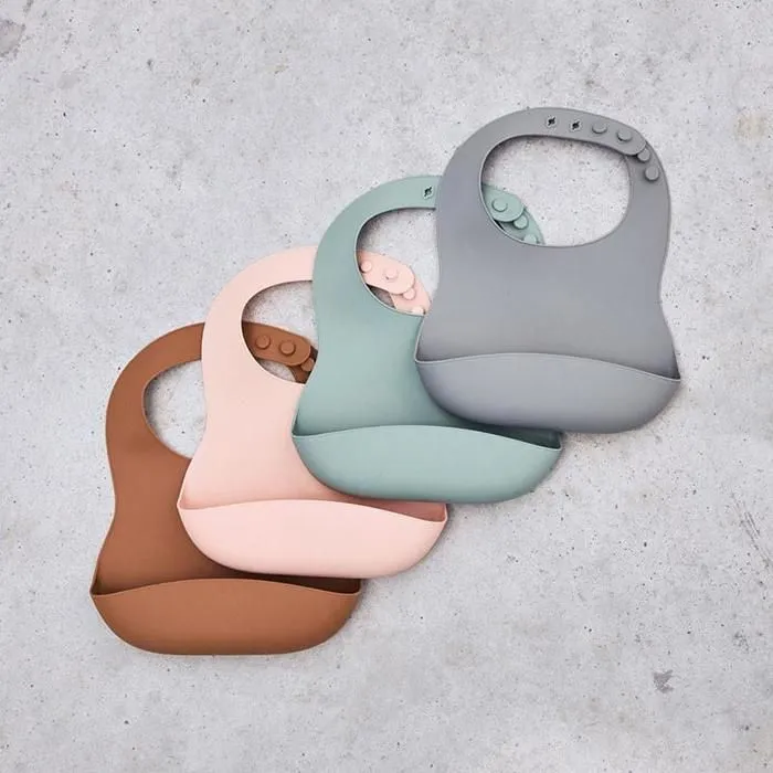 Bavoir en silicone JOLLEIN - Vert Cendré - Pour bébé - Taille unique-3