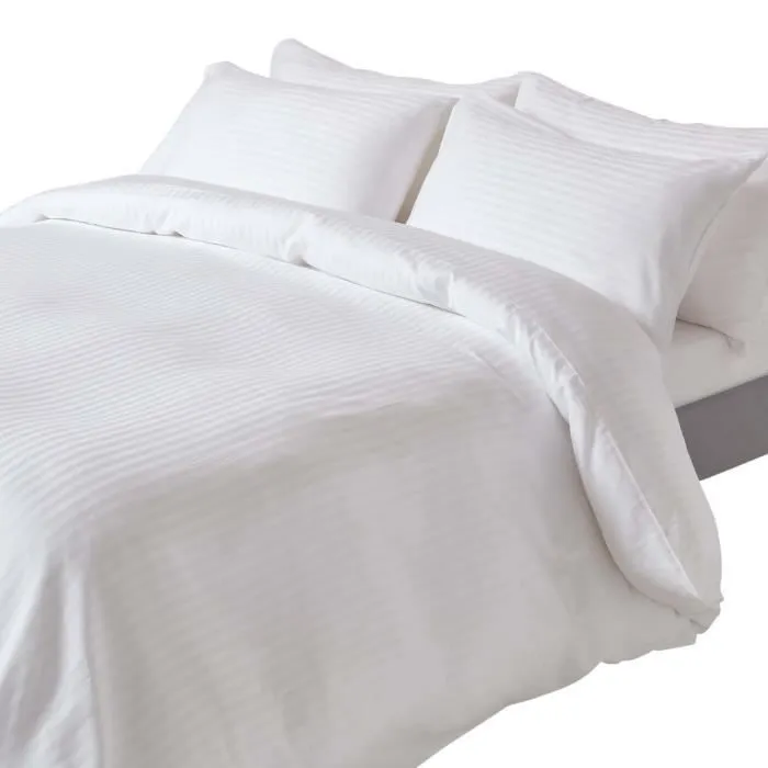 Housse de couette - Coton Égyptien - 330 fils - Blanc - 135 x 200 cm - Hypoallergénique-0