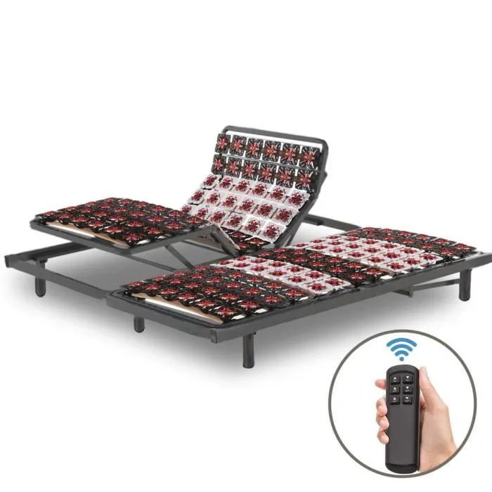 Sommier Relaxant Electrique by Sampur - 100% Plots Ergonomiques - 200 x 200 cm - Literie de Relaxation Electrique Encastrable-0