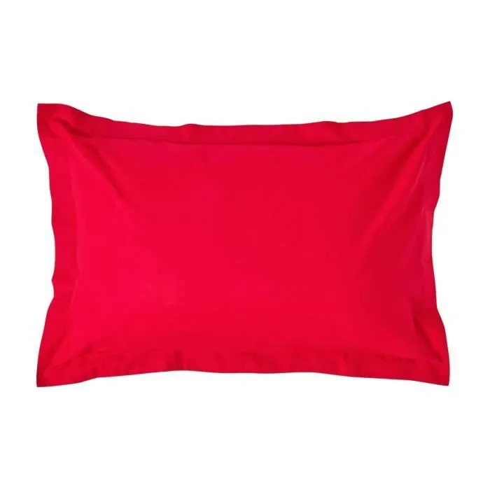 Taie d'oreiller - Coton égyptien - Rouge - 50 x 75 cm - 200 fils - Hypoallergénique-0
