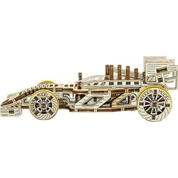 Puzzle 3D en bois voiture de course - Wooden City - 100-200 pièces - Mixte-0