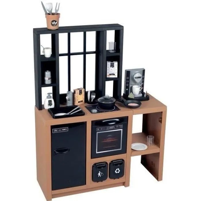 Cuisine pour enfants Smoby Loft avec 32 accessoires, design industriel, dès 3 ans-0