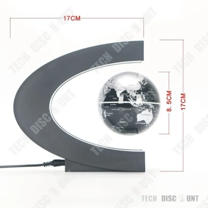 TD® globe levitation terrestre lumineux enfant magnétique interactif vintage décoratif flottant sans fil anglais qui tourne suspendu-3