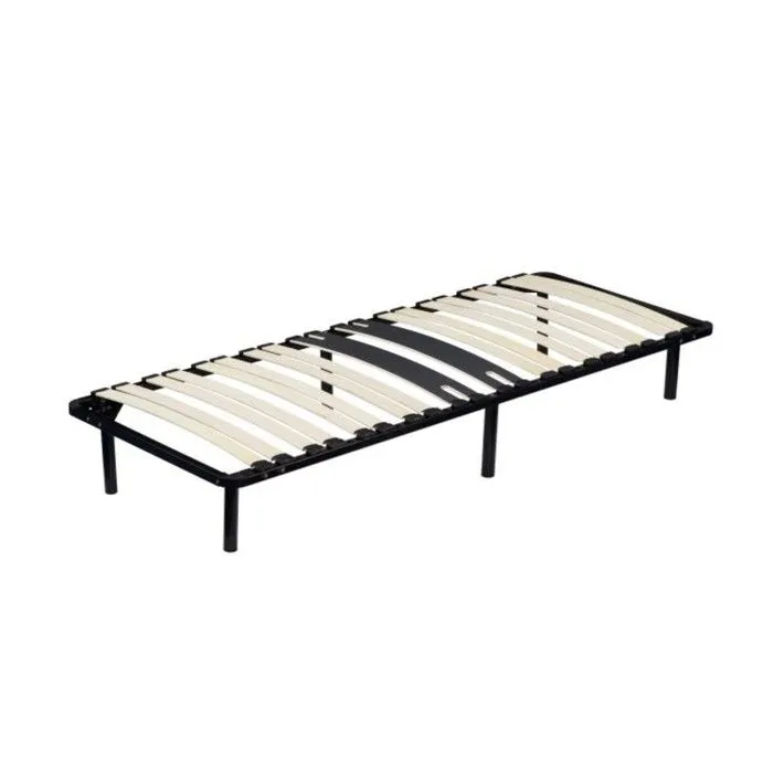 michel - Sommier 80x200 Noir Cadre a lattes Renforc au niveau du bassin 6 Pieds Hauteur 29 cm en Metal - Mo-1