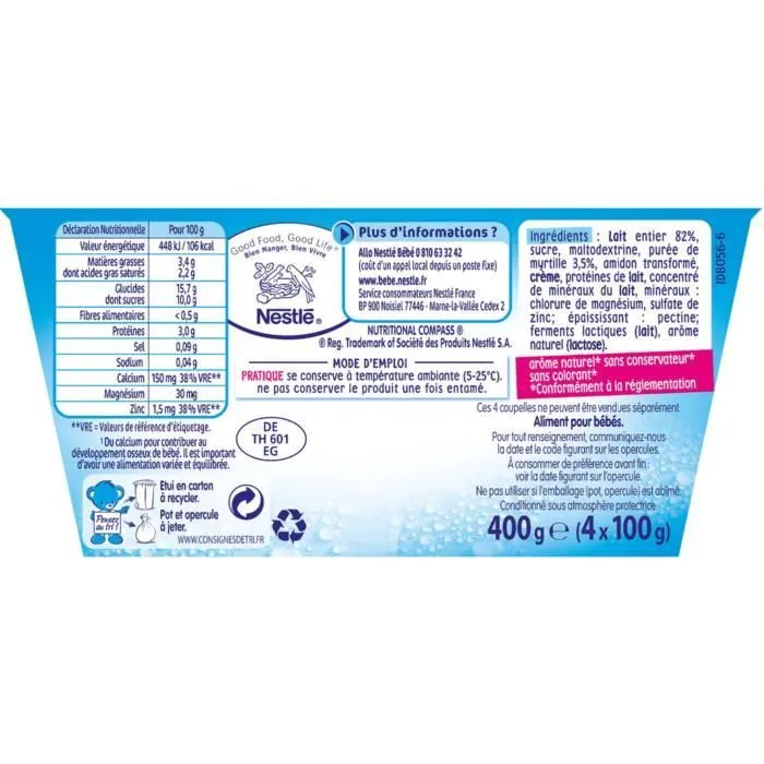 NESTLÉ P'tit Brassé Mini Nature - 4x100 g - Dès 6 mois - Lot de 6-2