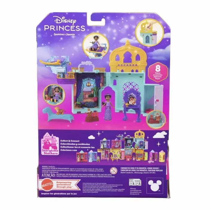 Disney Jasmine Histoires à Empiler Coffret de maison de poupée Palais de Jasmine avec Mini-poupée et 2 Animaux, Aladdin, MATTEL-4
