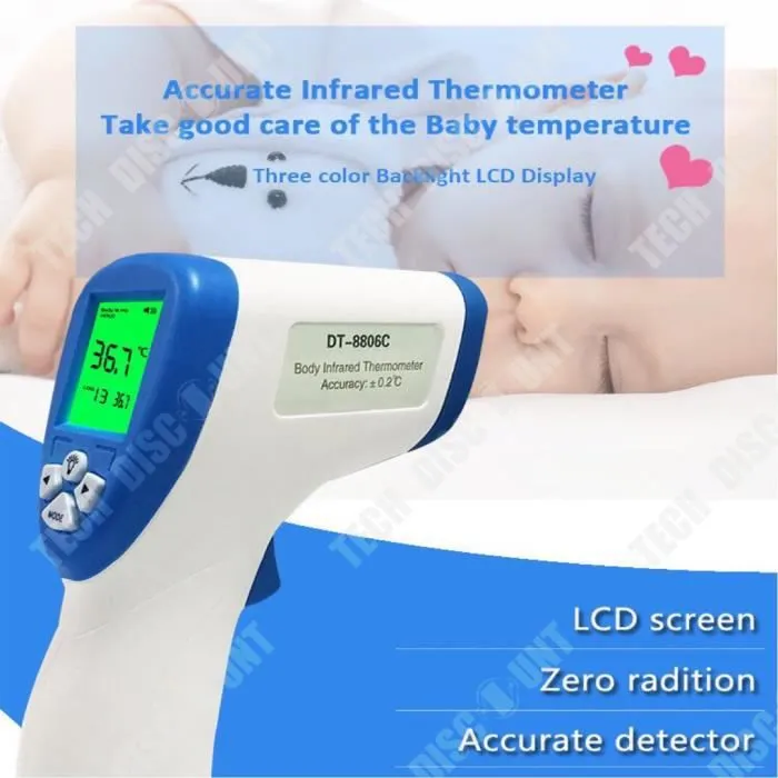 Thermomètre frontal infrarouge Thermomètre corps humain Thermomètre sans contact Accueil Pistolet de température anglais-3