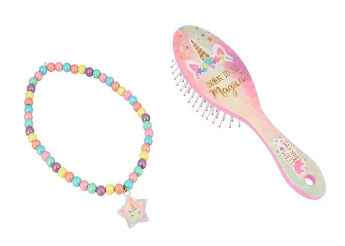 Bijoux deguisement Taldec - T22300 - Licorne Brosse a Cheveux et Collier,-1