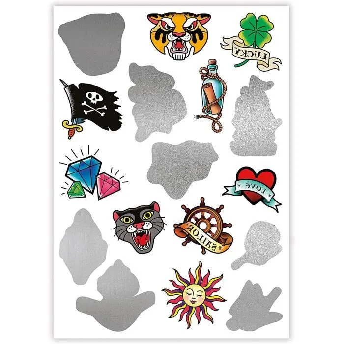 Coffret de 17 tatouages temporaires mystères Crazy Chic de Clementoni-1