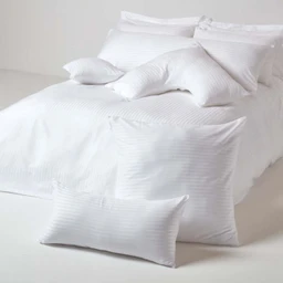 Taie d'oreiller Blanc 100% coton Egyptien 330 fils 40 x 40 cm-3