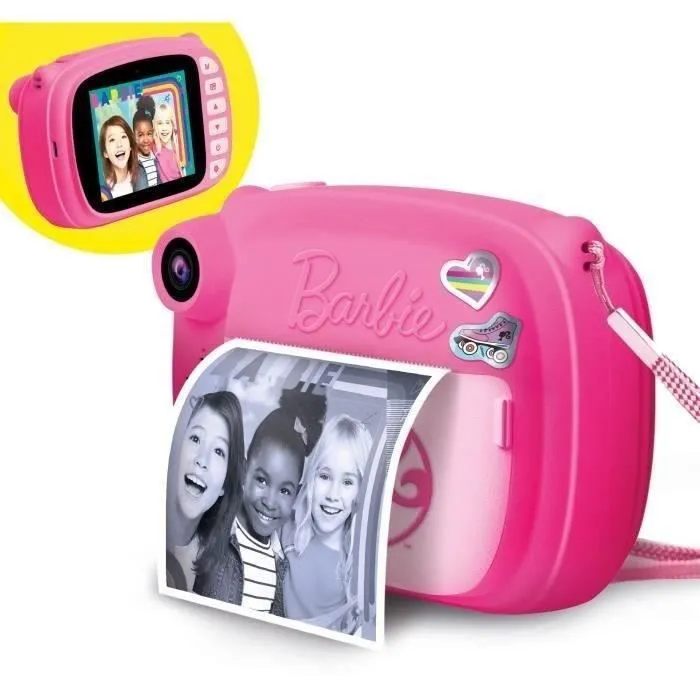 Appareil Photo Instantané - HI TECH - PRINT CAM - BARBIE - Double caméra, effets spéciaux, impression instantanée-0