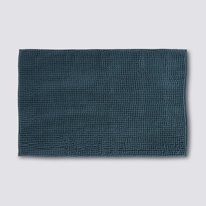 Tapis de bain "Chenille" 50 x 80 cm Atmosphéra - Pétrole-0