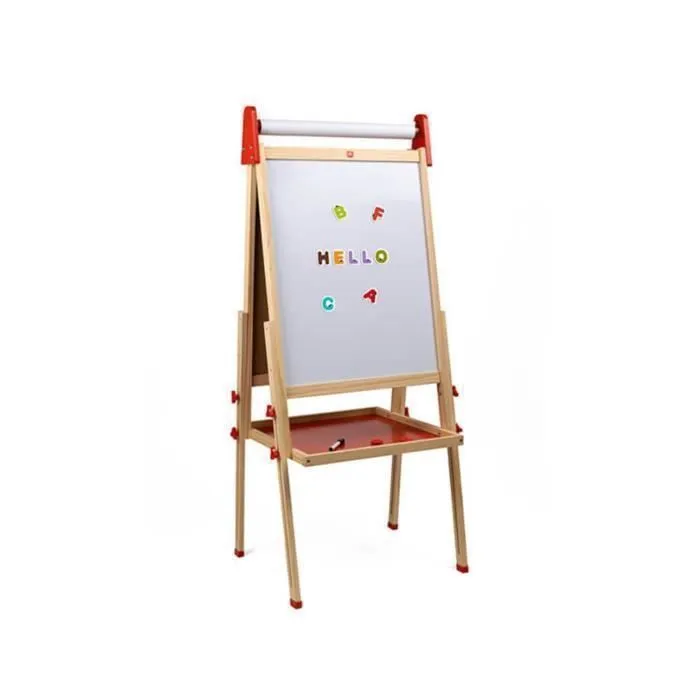 Tableau 3 en 1 enfant - EUREKAKIDS - Brun - Réglable - Double face - Accessoires inclus-1