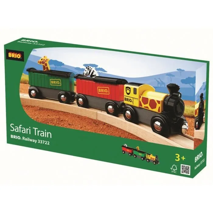 Train Safari - BRIO - Train miniature - Girafe et zèbre - Jouet pour enfant de 3 ans et plus-0