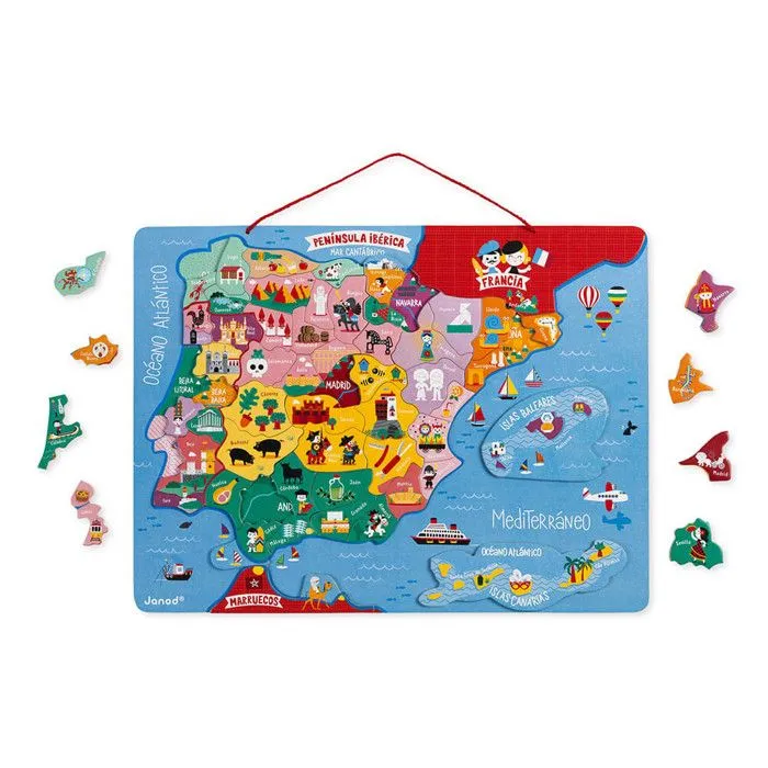 Janod - Puzzle carte Péninsule Ibérique magnétique - JURATOYS-0