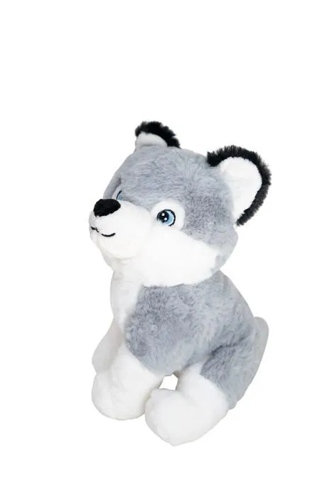 Peluche Heitmann deco - 1021690 - Peluche Chien Husky en Pet - Gris/Blanc - 20 cm - Durable - en materiau 100% recycle-1