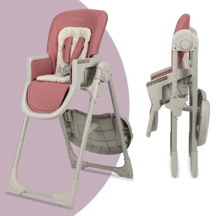 MoMi GOJO - Chaise haute multifonction - Réglable - Jusqu'à 15 kg - Rose-1