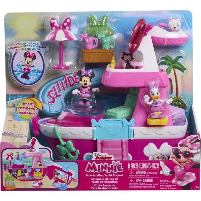 Jouet interactif - DISNEY MINNIE MOUSE - Le Yacht de Minnie - Yacht avec 14 accessoires, tenues changeantes et piscine-0
