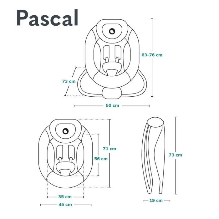 Balancelle Transat LIONELO Pascal - 12 mélodies - Vibrations - Pliage compact - Gris/Bleu-5