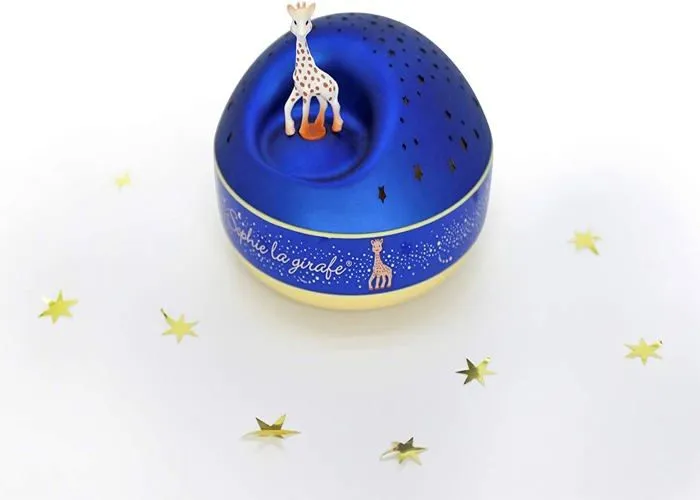 Veilleuse Projecteur d'Etoiles Musical Sophie La Girafe - TROUSSELIER - Ø12cm - Bleu - Piles-5