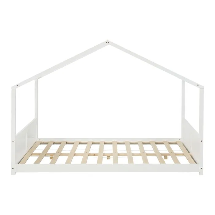 Lit cabane Simo avec matelas 140 x 200 cm blanc-4