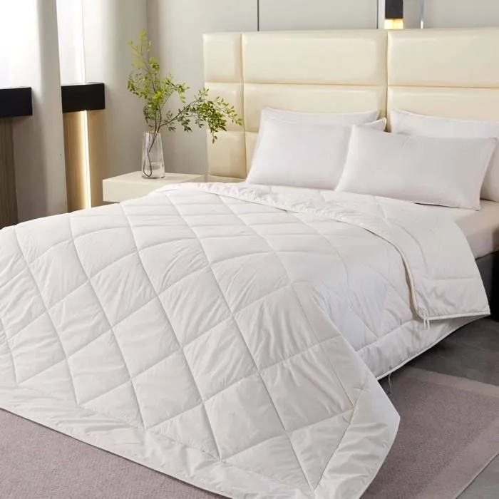 HOMESCAPES Couette chaude en laine 135 x 200 cm-1