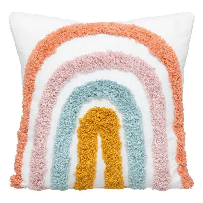 Coussin enfant "Arc - en - ciel" - coton - 40x40 cm - Multicolore - Atmosphera createur d'interieur-3