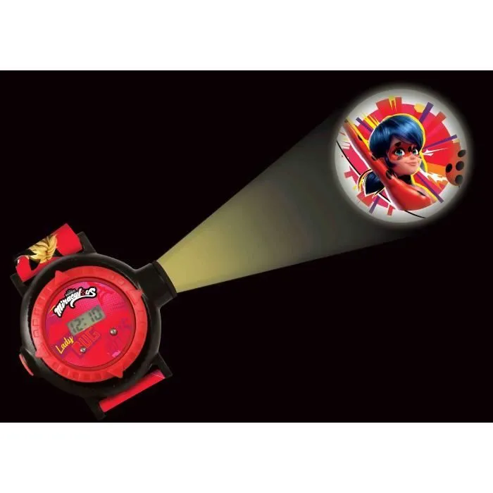 Montre digitale pour enfant - LEXIBOOK - Miraculous - Projection de 20 images - Bracelet ajustable - Rouge-1